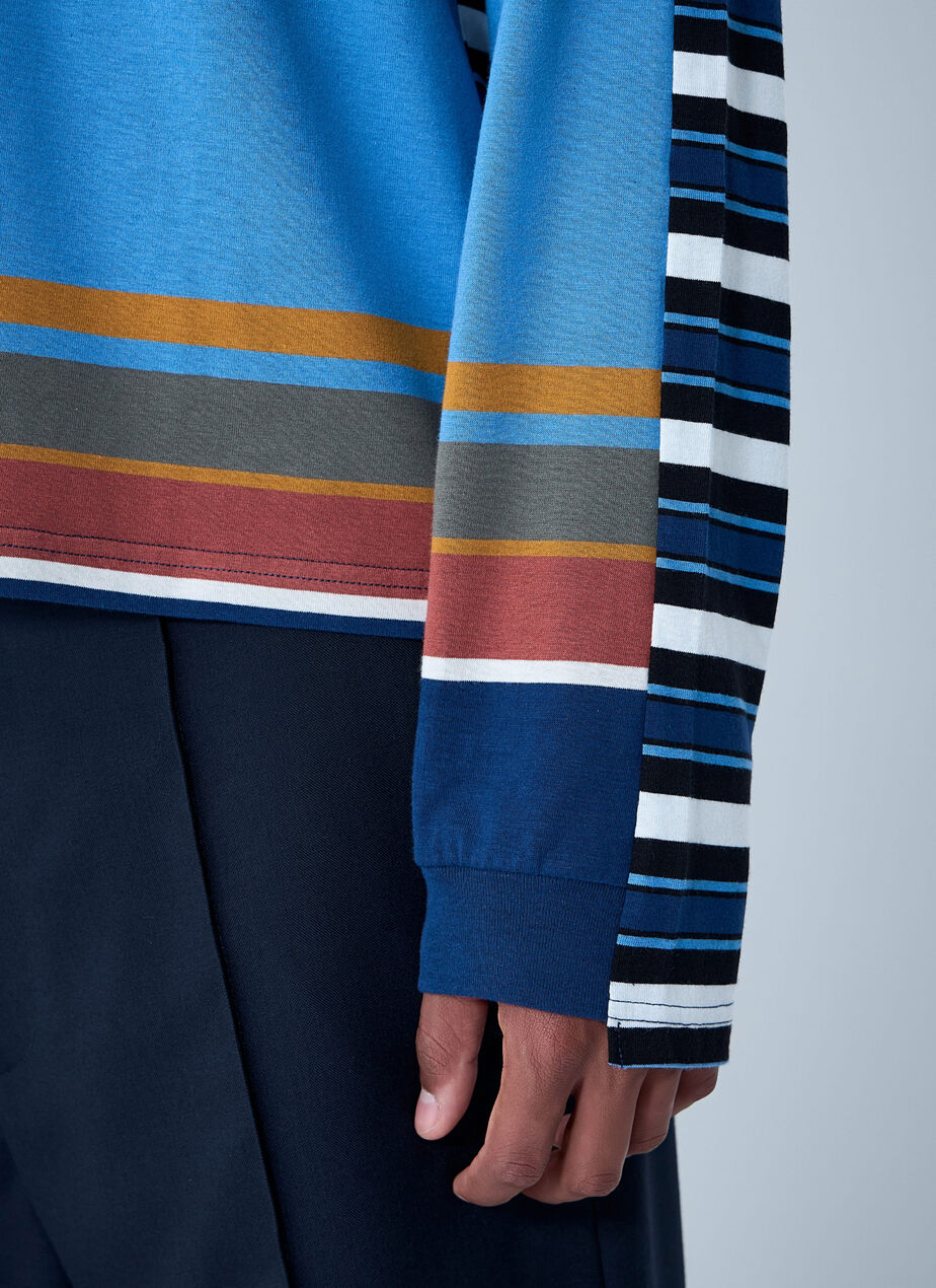 Striped Logo Motif T-Shirt