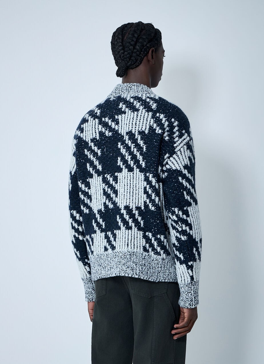 Check Wool-Blend Sweater