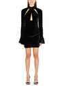 Blumarine Cut Out Velvet Mini Dress  flblm0250001blk