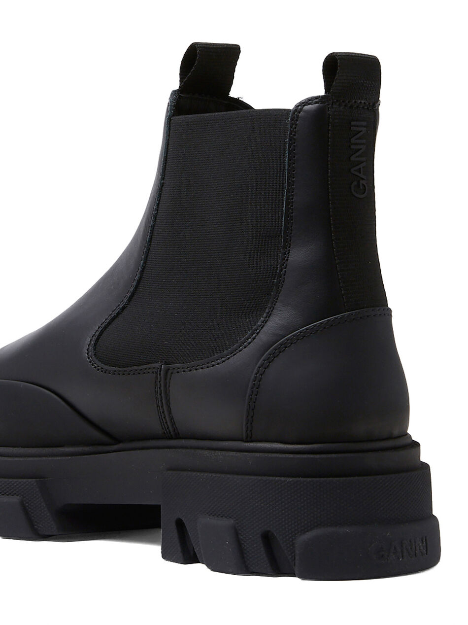 Leather Chelsea Ankle Boots in Black
