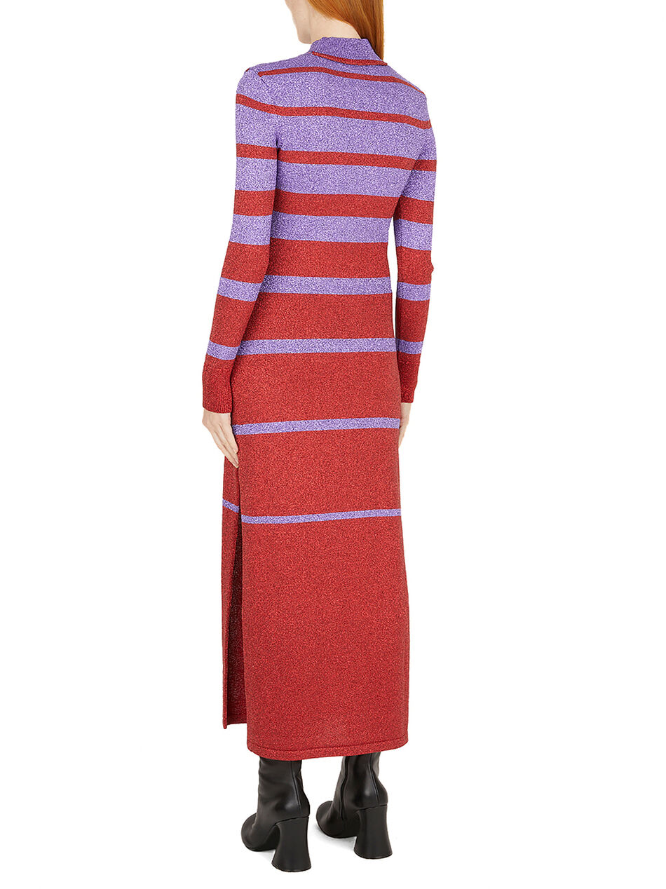 Metallic Stripe Long Dress