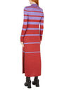 Paco Rabanne Metallic Stripe Long Dress Red flpac0251001col