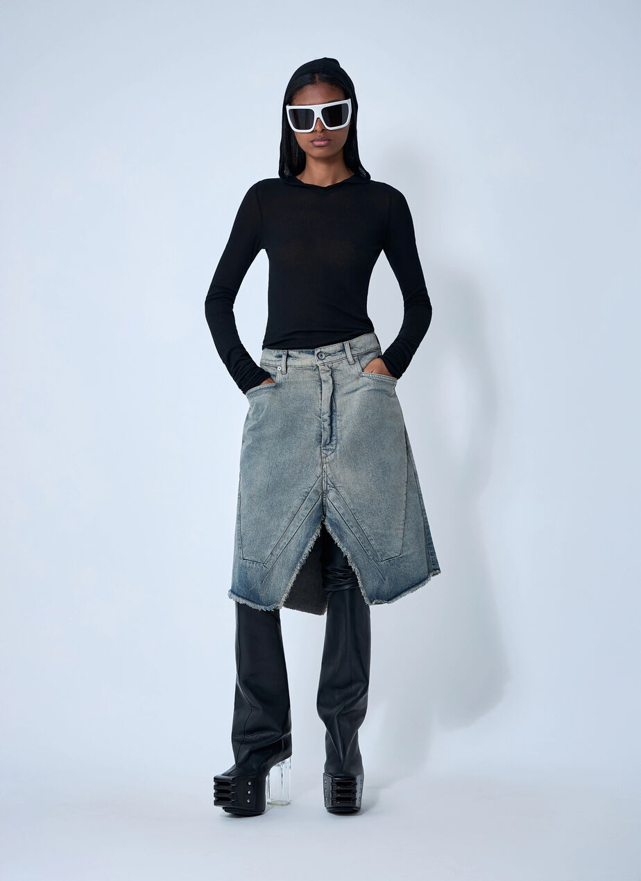 SliveredDenim Skirt