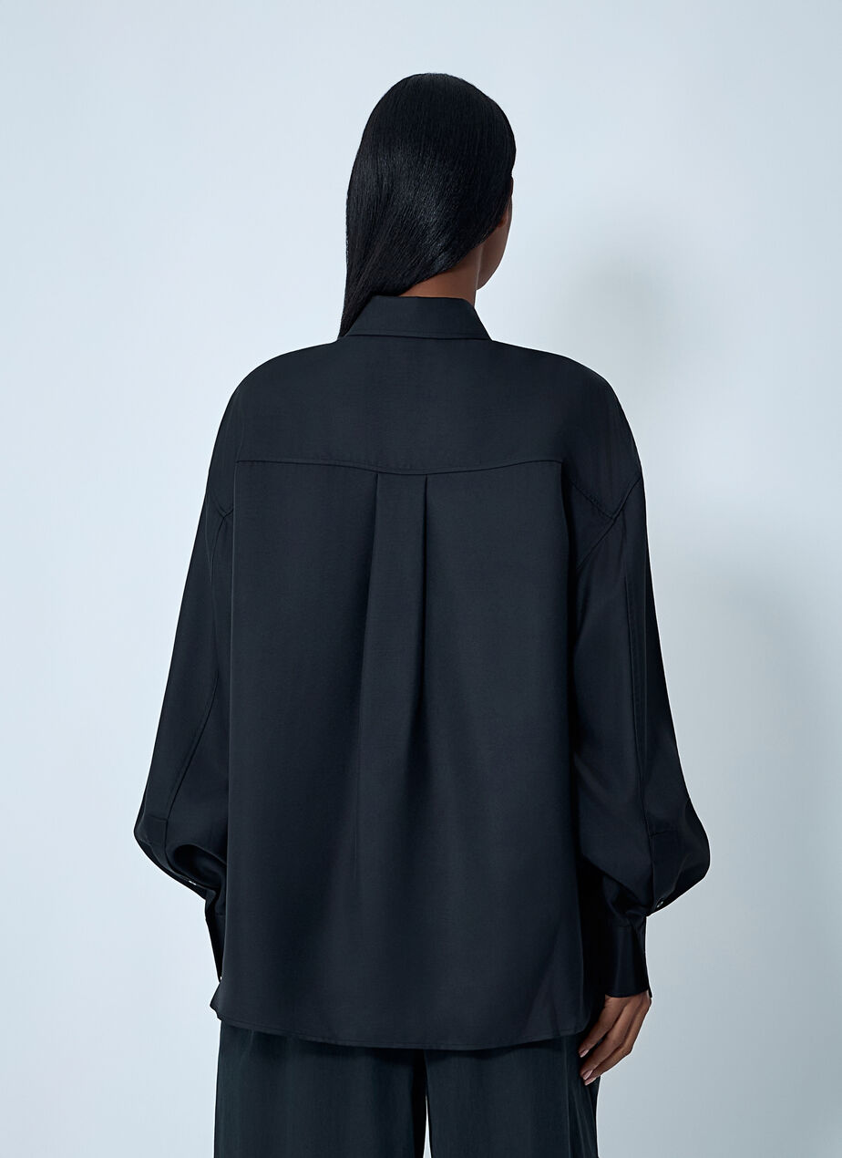 Silk Shirt With Slashed Sleeves