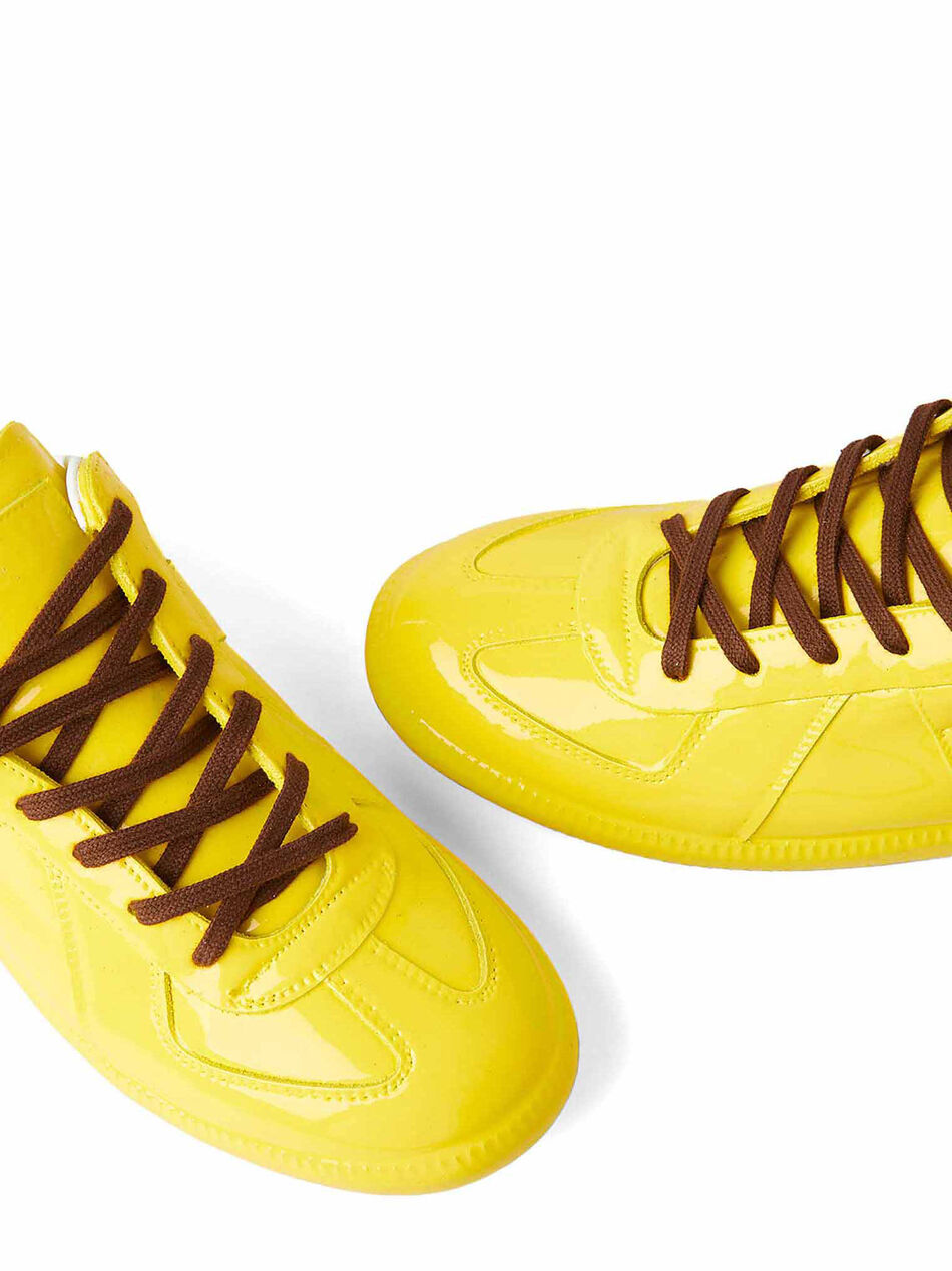 Replica Sneakers in Yellow Patent Leather