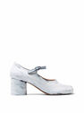 Maison Margiela Tabi Mary Jane Leather Shoes with Heel  flmla0247026wht