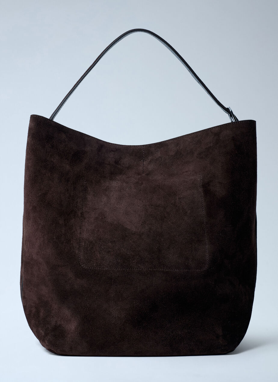 Suede Belted Tote Bag