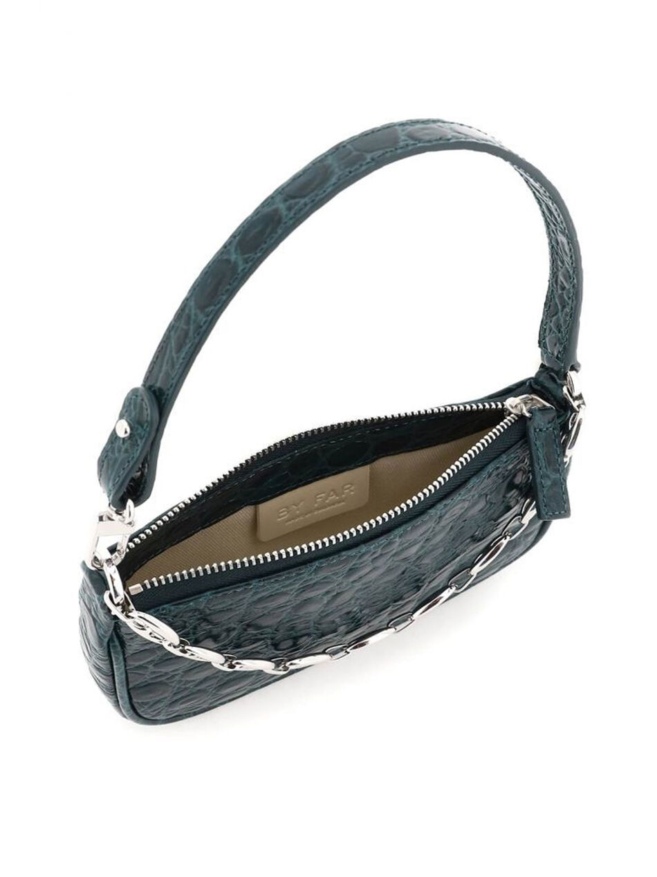 Croco Rachel Mini Shoulder Bag in Green
