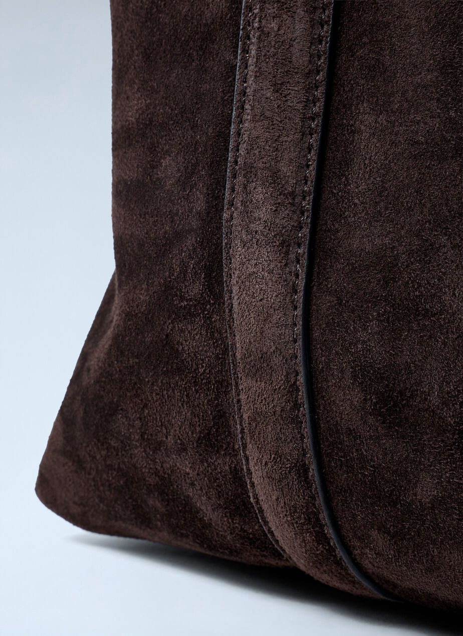 Suede Belted Tote Bag