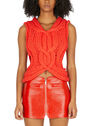 Dion Lee Chunky Knit Sleeveless Sweater Red fldle0250004col