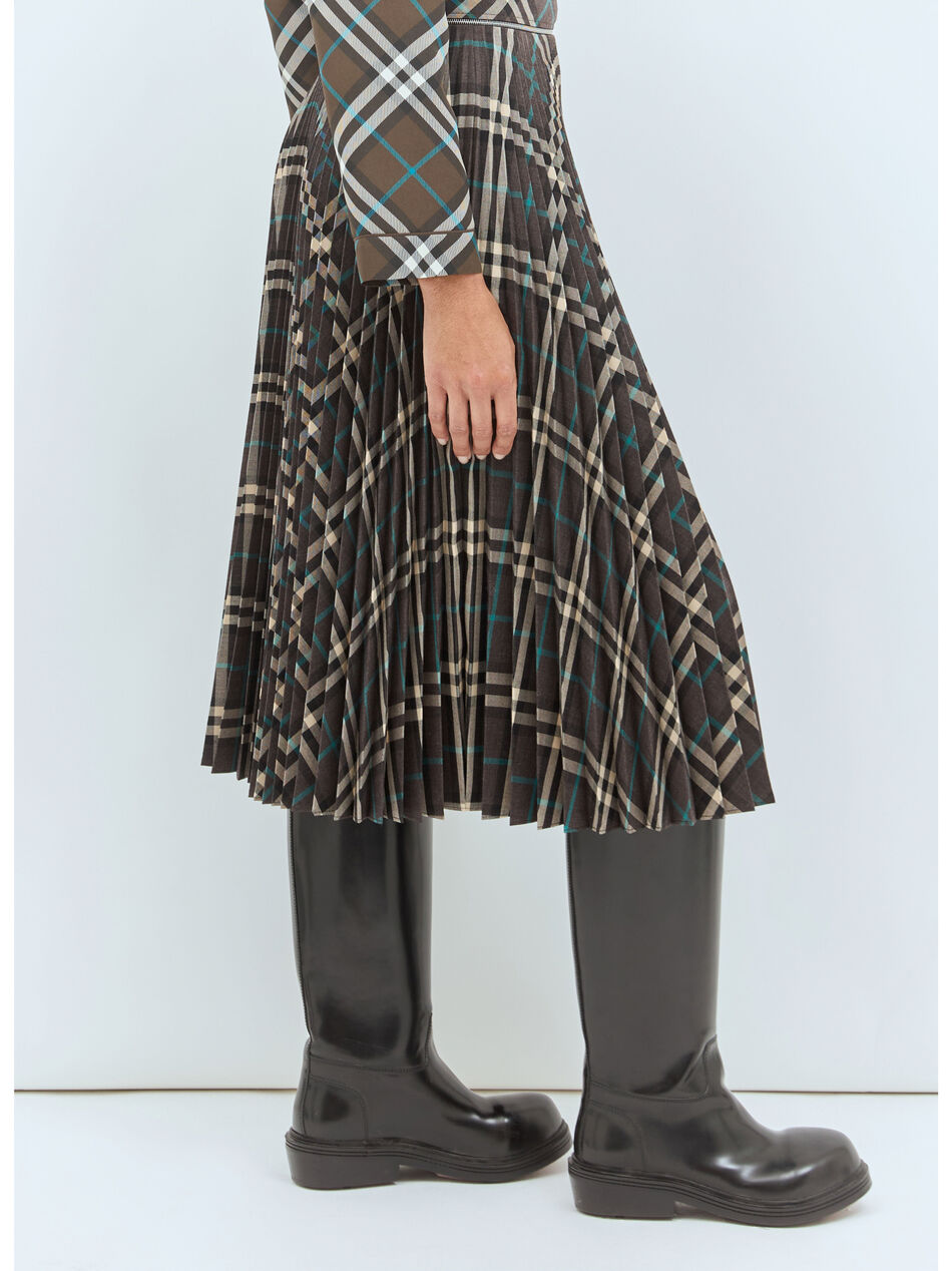 Pleated Wool-Blend Skirt