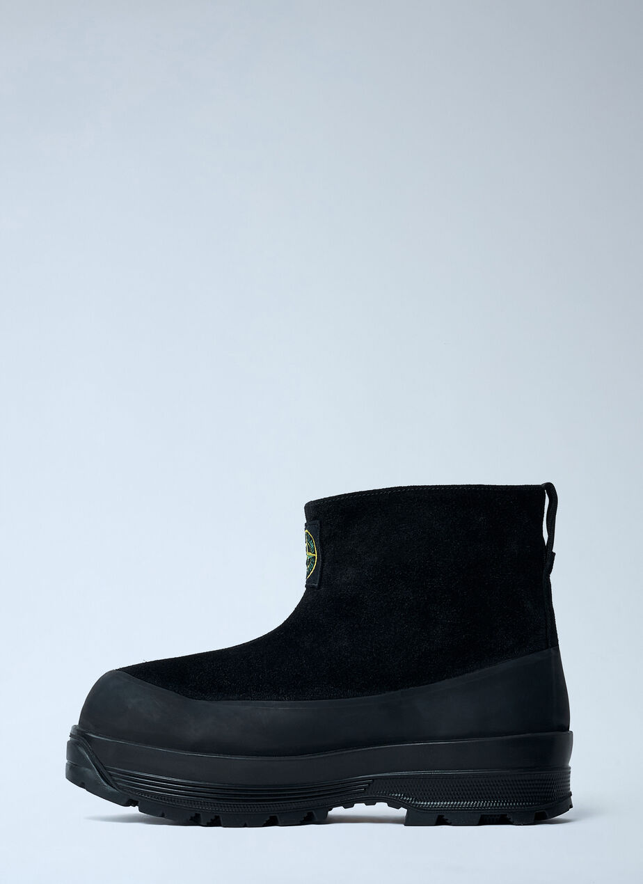 Suede Logo Patch Boots