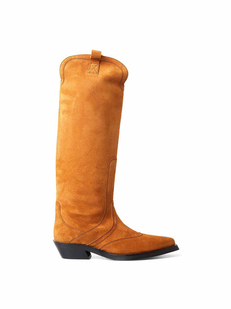 Stivali Stile Cowboy in Pelle Scamosciata