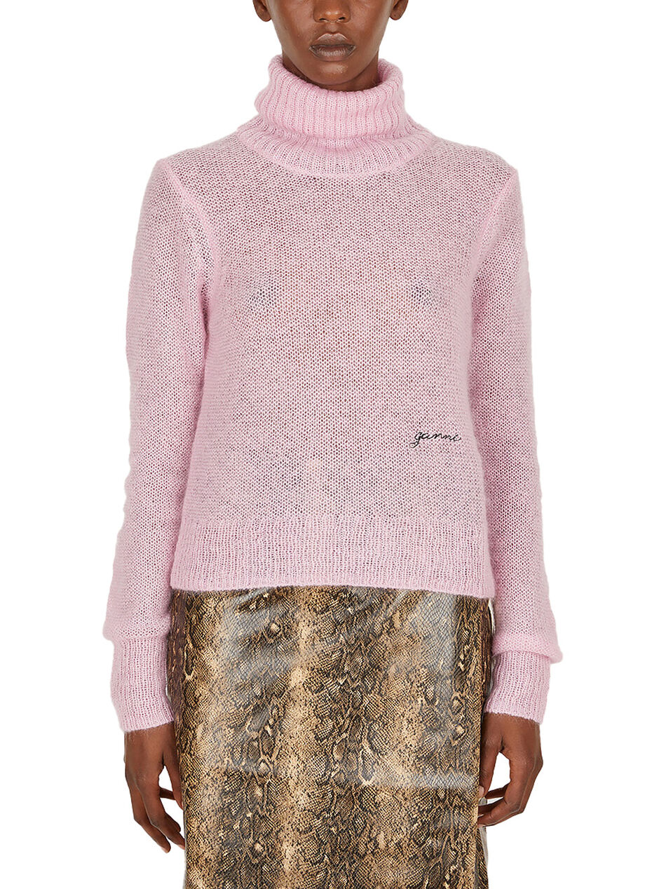 Roll Neck Logo Embroidery Sweater