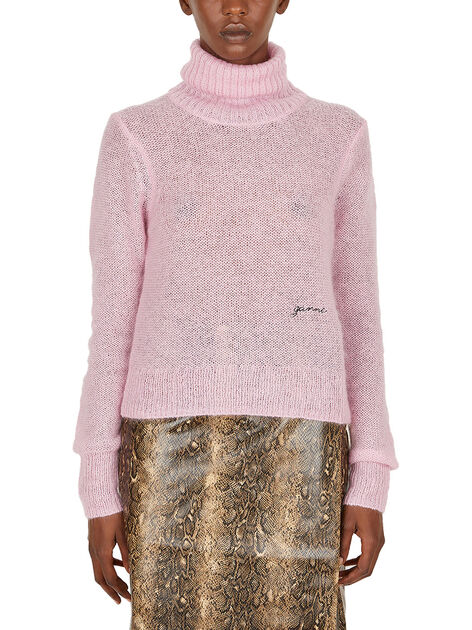 Roll Neck Logo Embroidery Sweater