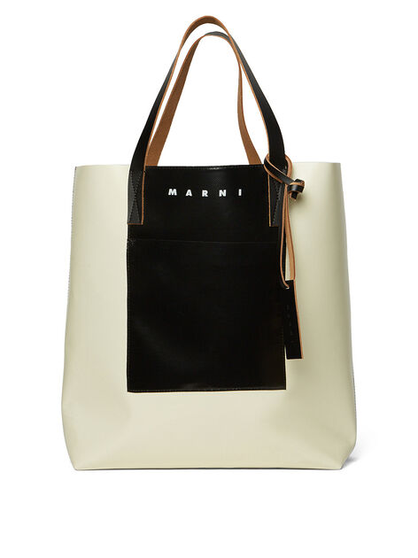 Tribeca North South Shopping Tote Bag in White