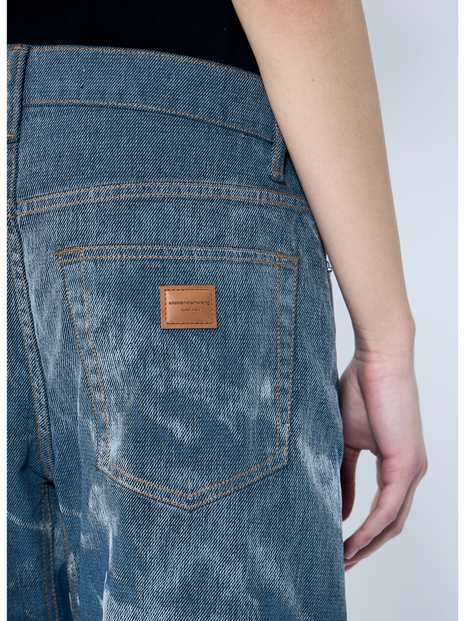 Low Rise Clouding Flocking Jeans