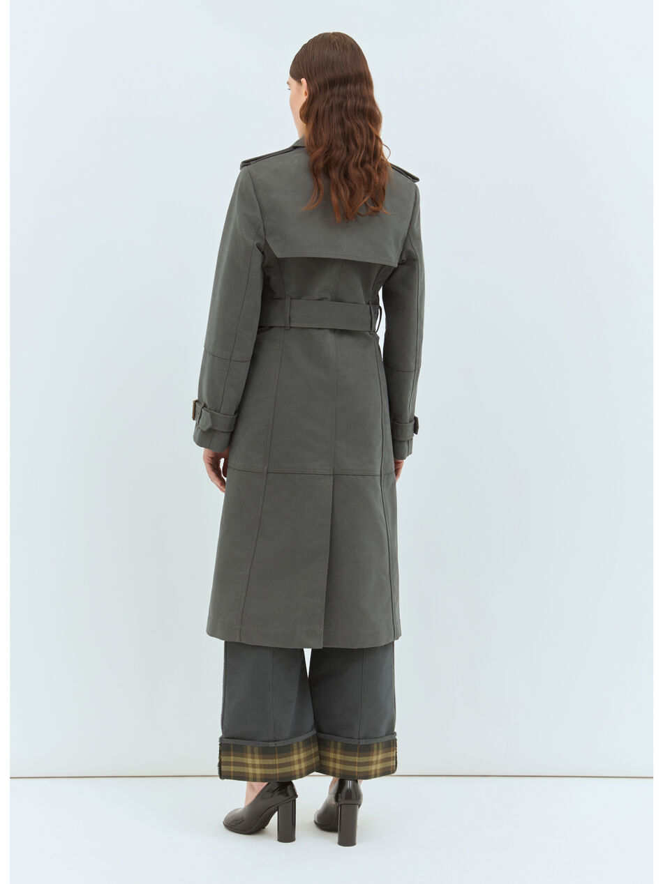 Long Cotton Nylon Trench Coat