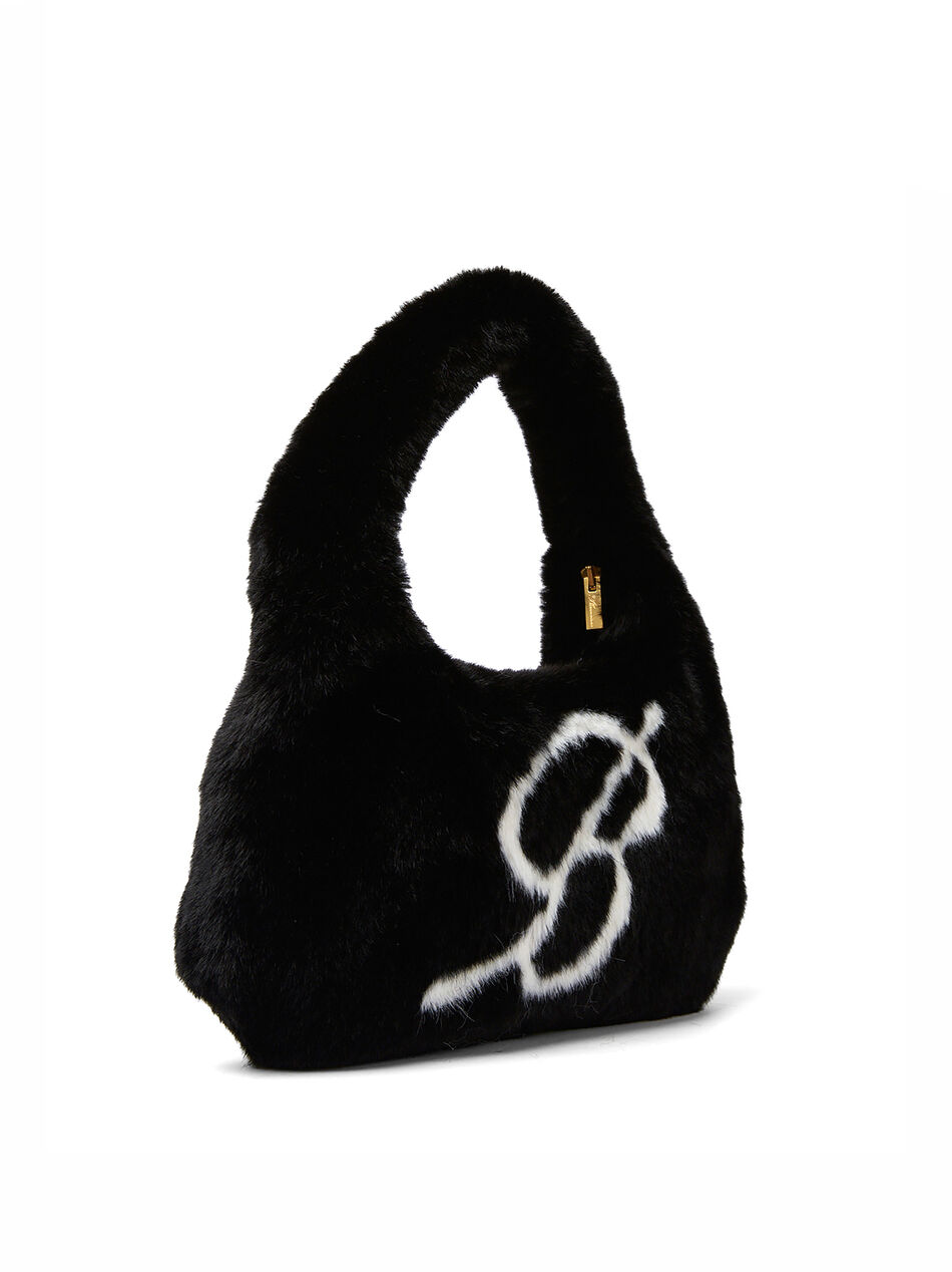 Borsa Nera in Eco-Pelliccia