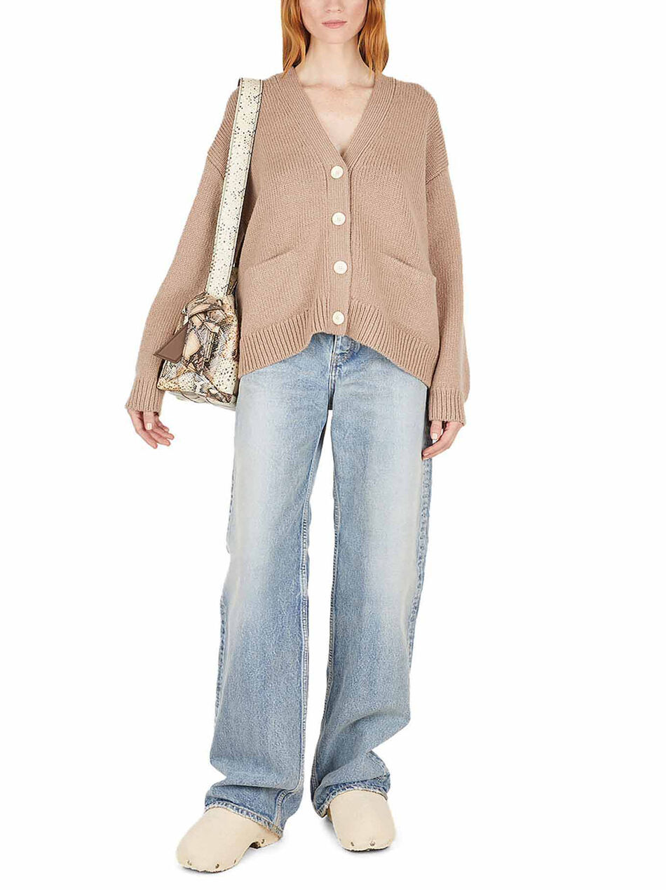 Cardigan a Coste con Scollo a V