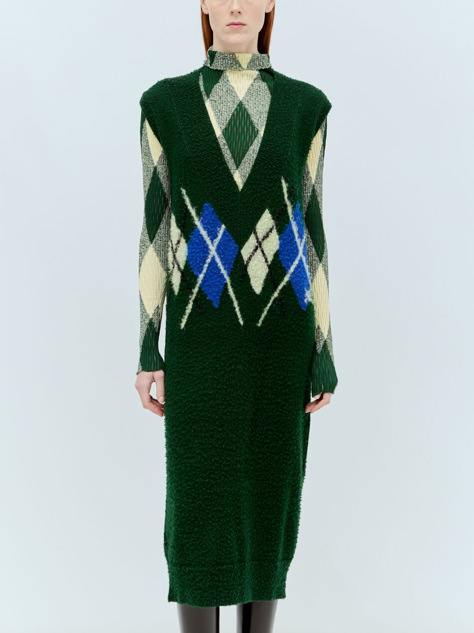 Argyle Wool Vest Dress