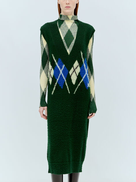 Argyle Wool Vest Dress