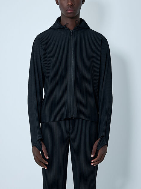 Hooded Pleated Jacket