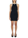 Courrèges Light Ribs Contrast Dress Black flcou0251031blk