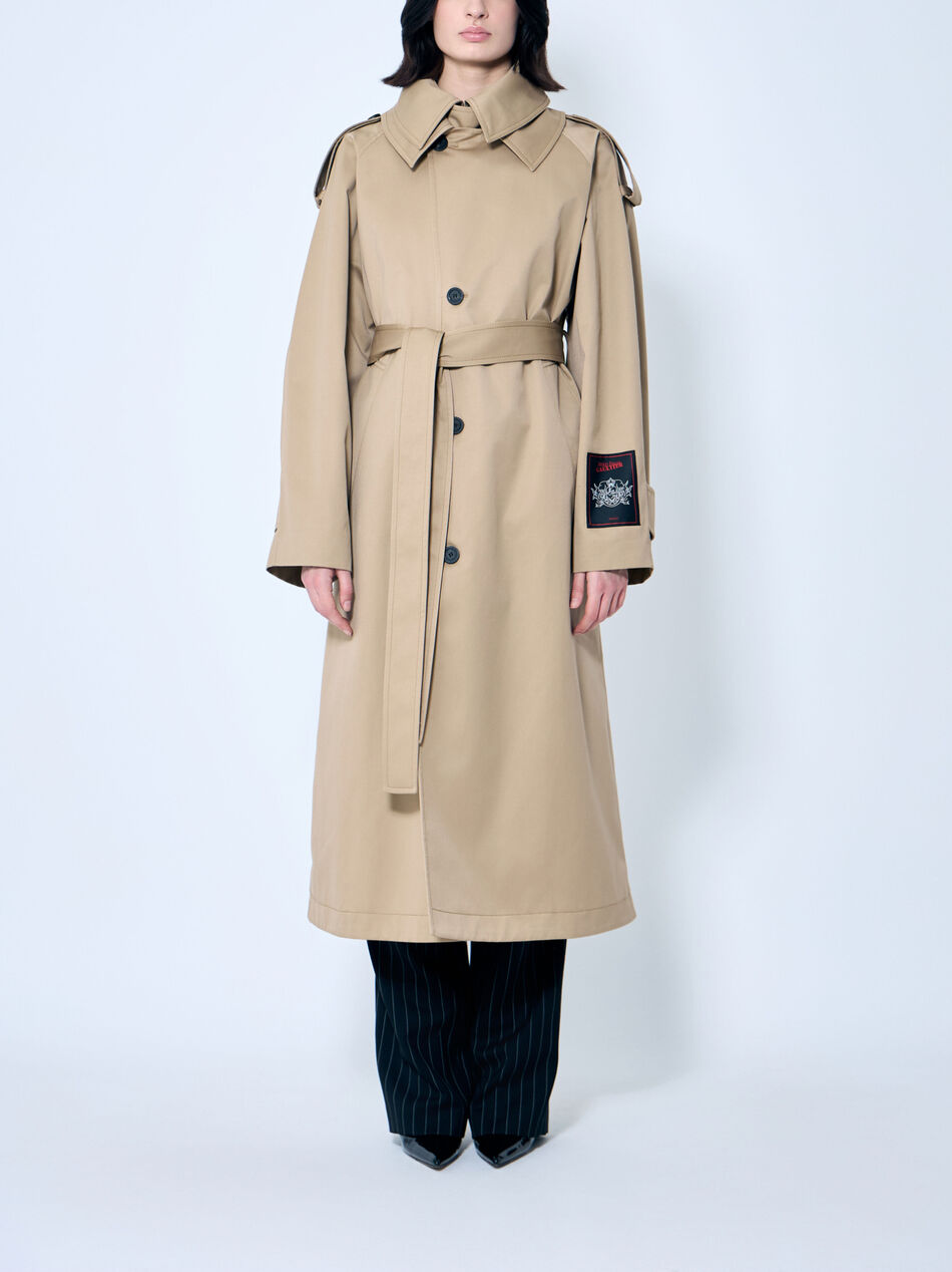 Deconstructed Cotton-Twill Trench Coat