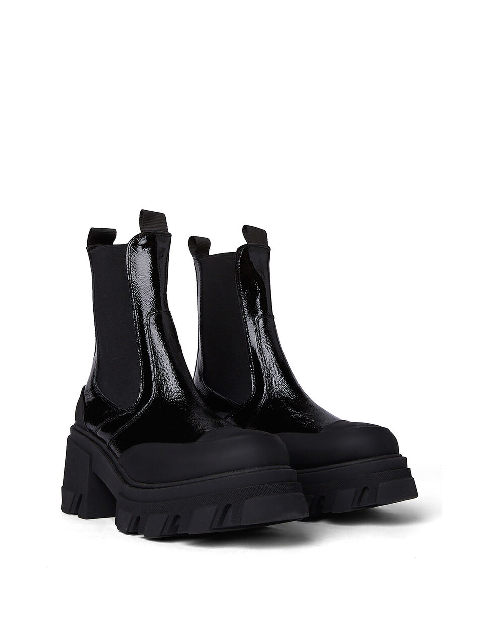 Cleated Heeled Mid Chelsea Boots