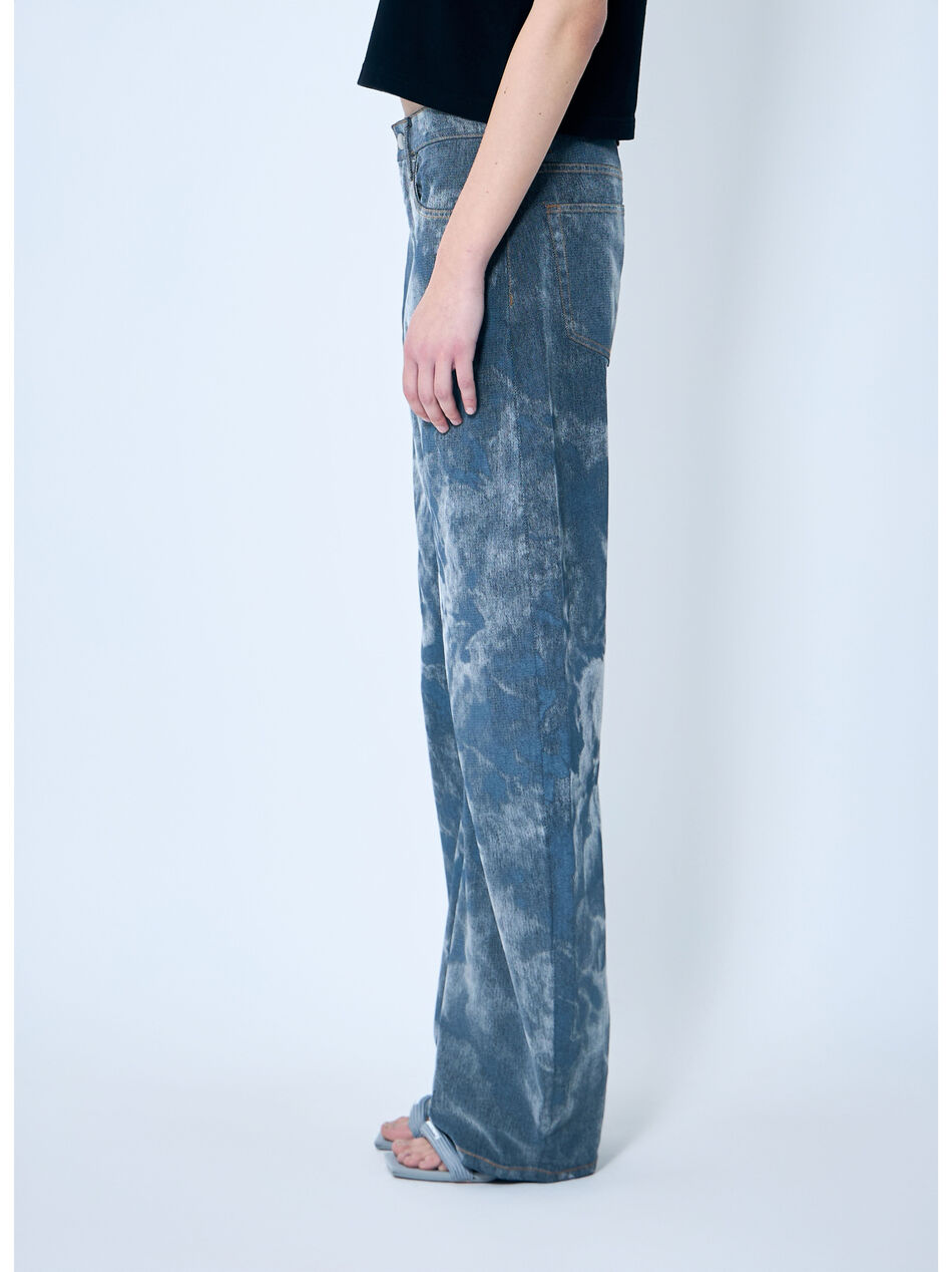 Low Rise Clouding Flocking Jeans