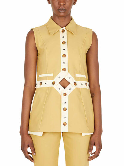 KIKO KOSTADINOV Sleeveless Jacket with Cut-Out Detail | THE FLAMEL®