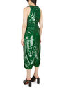 GANNI Sequin Mid Length Dress Green flgan0249010grn