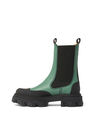 GANNI Chelsea Boots in Green Leather Green flgan0249061grn