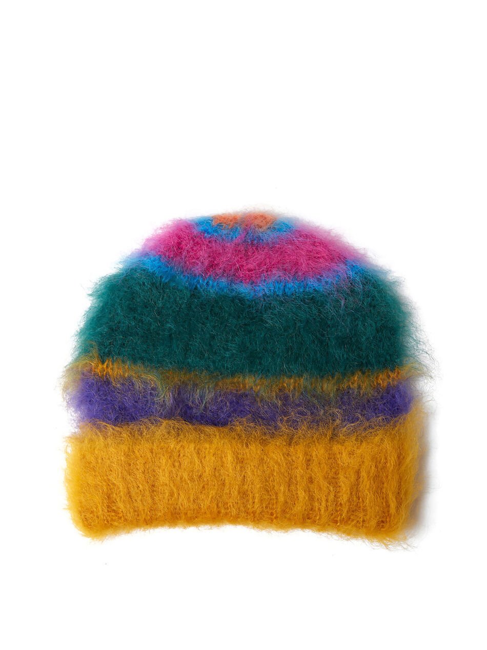 Mohair Beanie Hat Multicolor