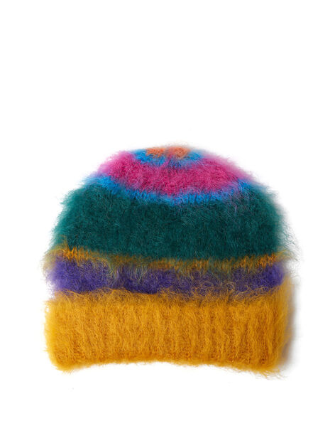 Mohair Beanie Hat Multicolor
