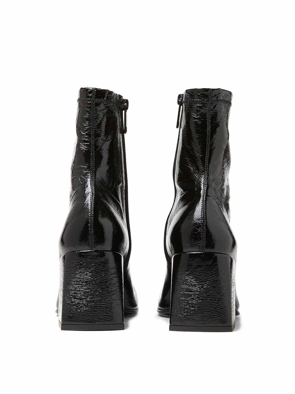 Vinyl Square Toe Boots with Logo