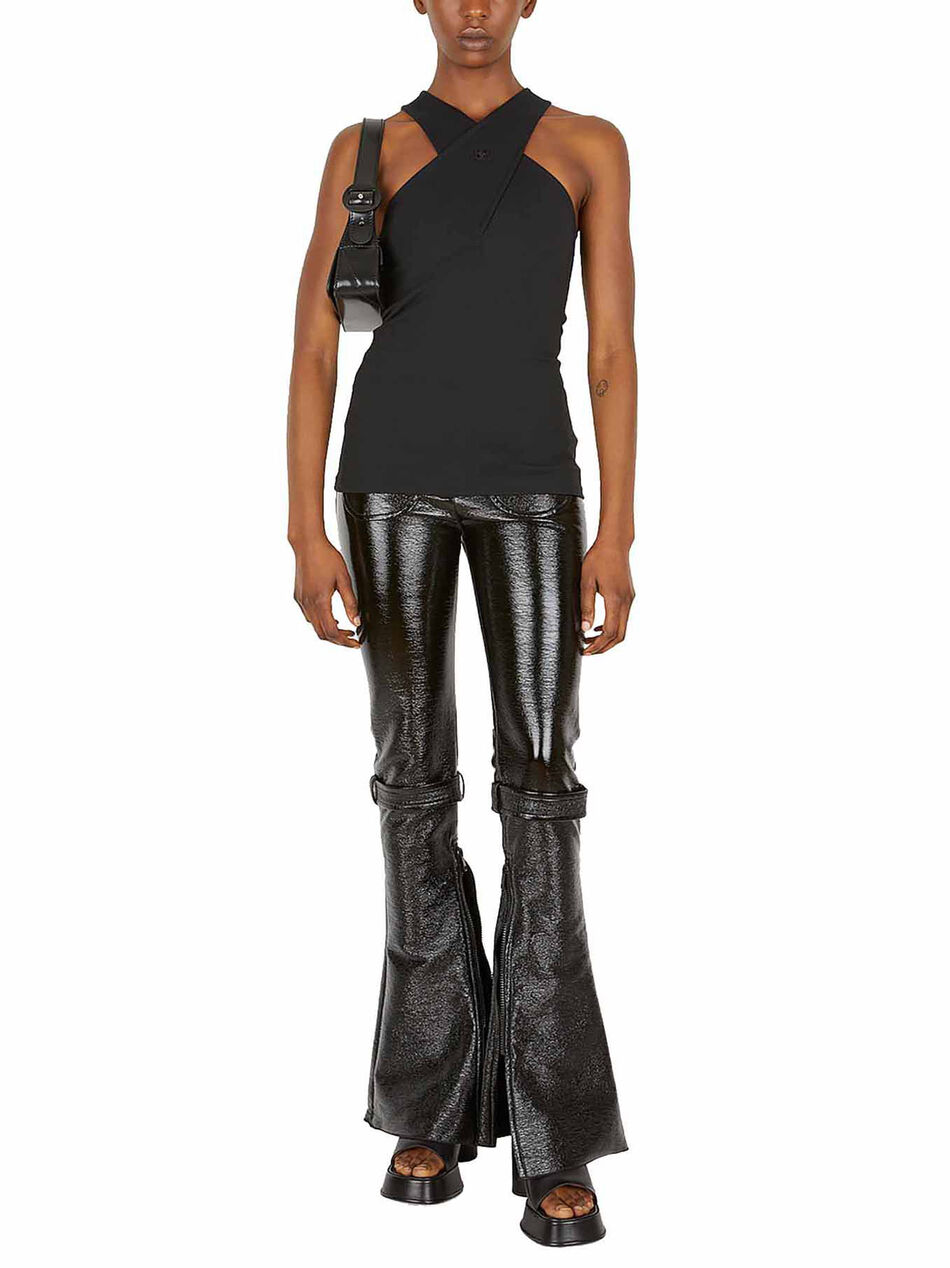 Black Top with Logo Embroidery