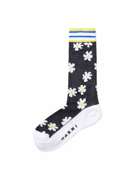 Socks with Floral Motif