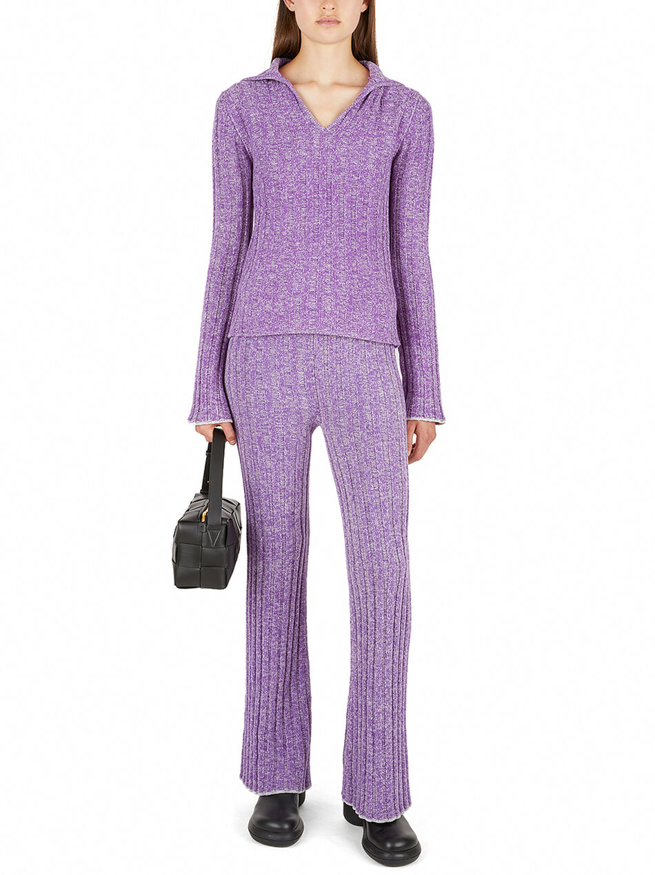 Ribbed Leggings in Purple