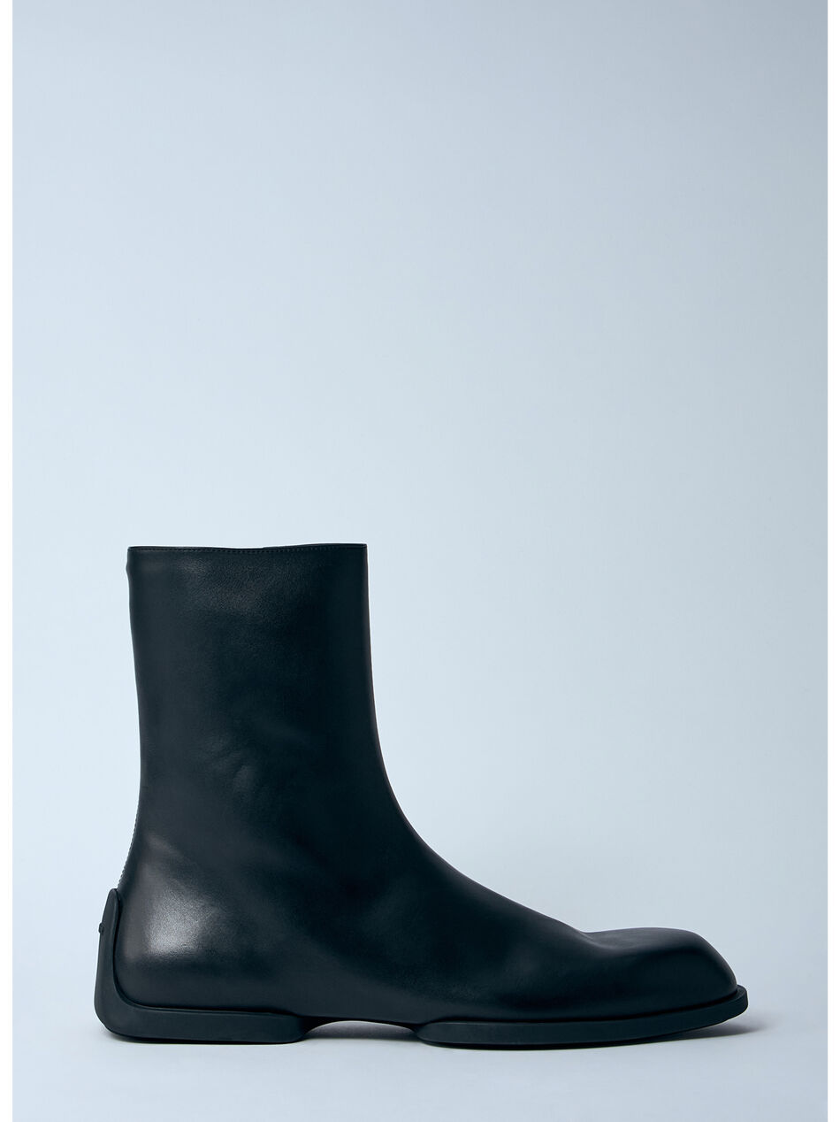 Leather Zip-Up Ankle Boot