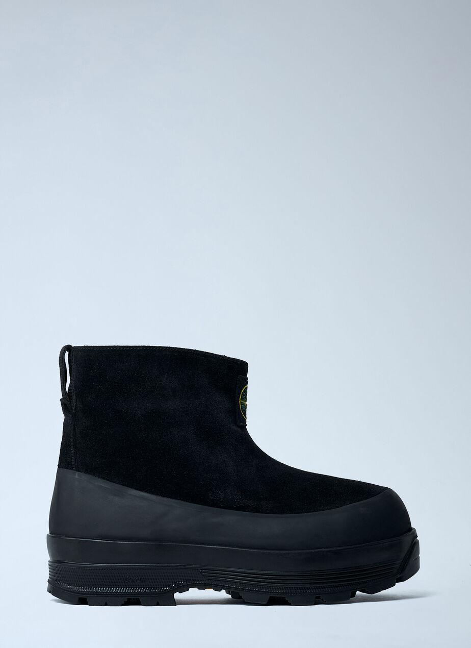Suede Logo Patch Boots
