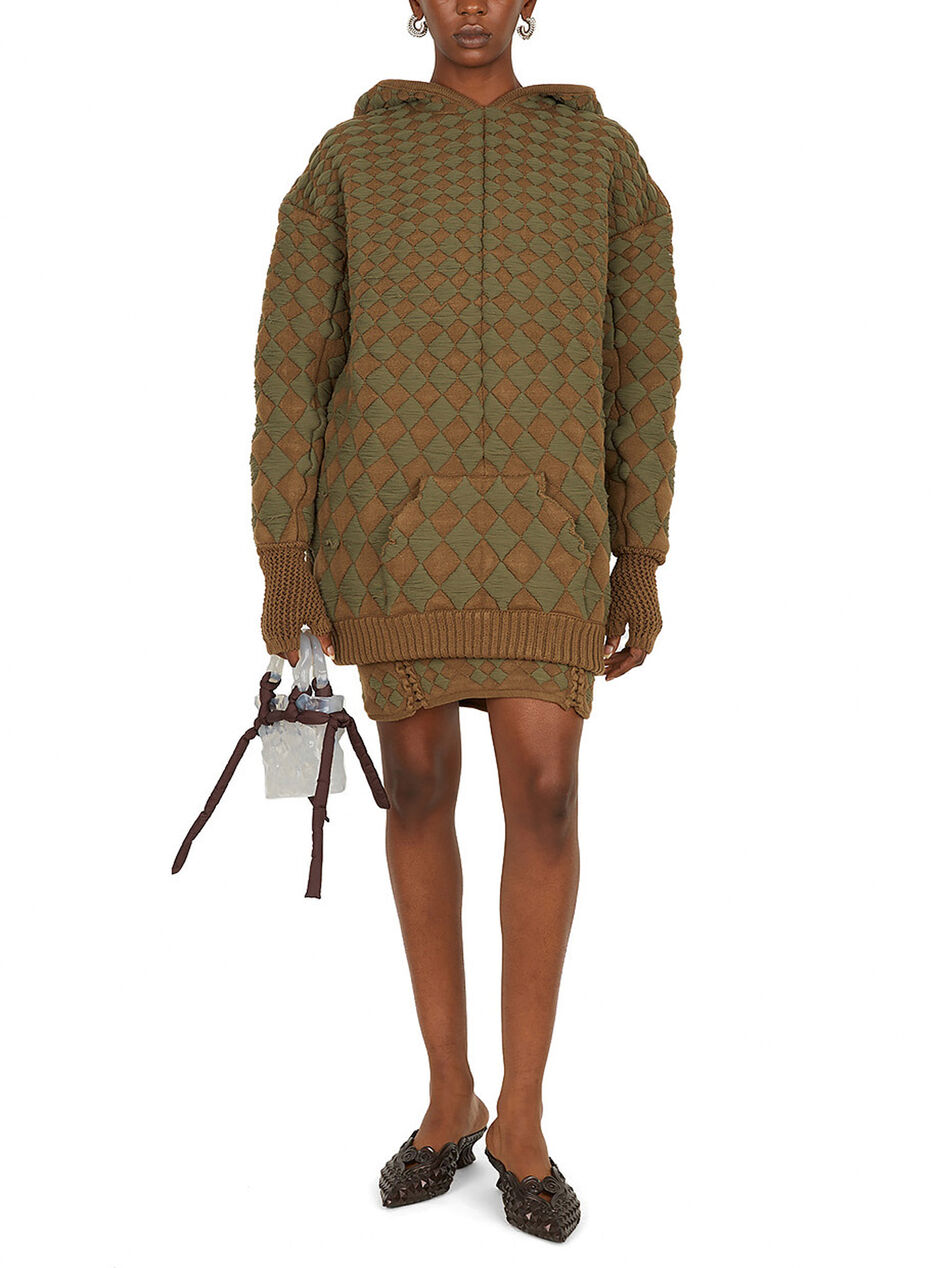 Illusion Quilted Hooded Sweatshirt