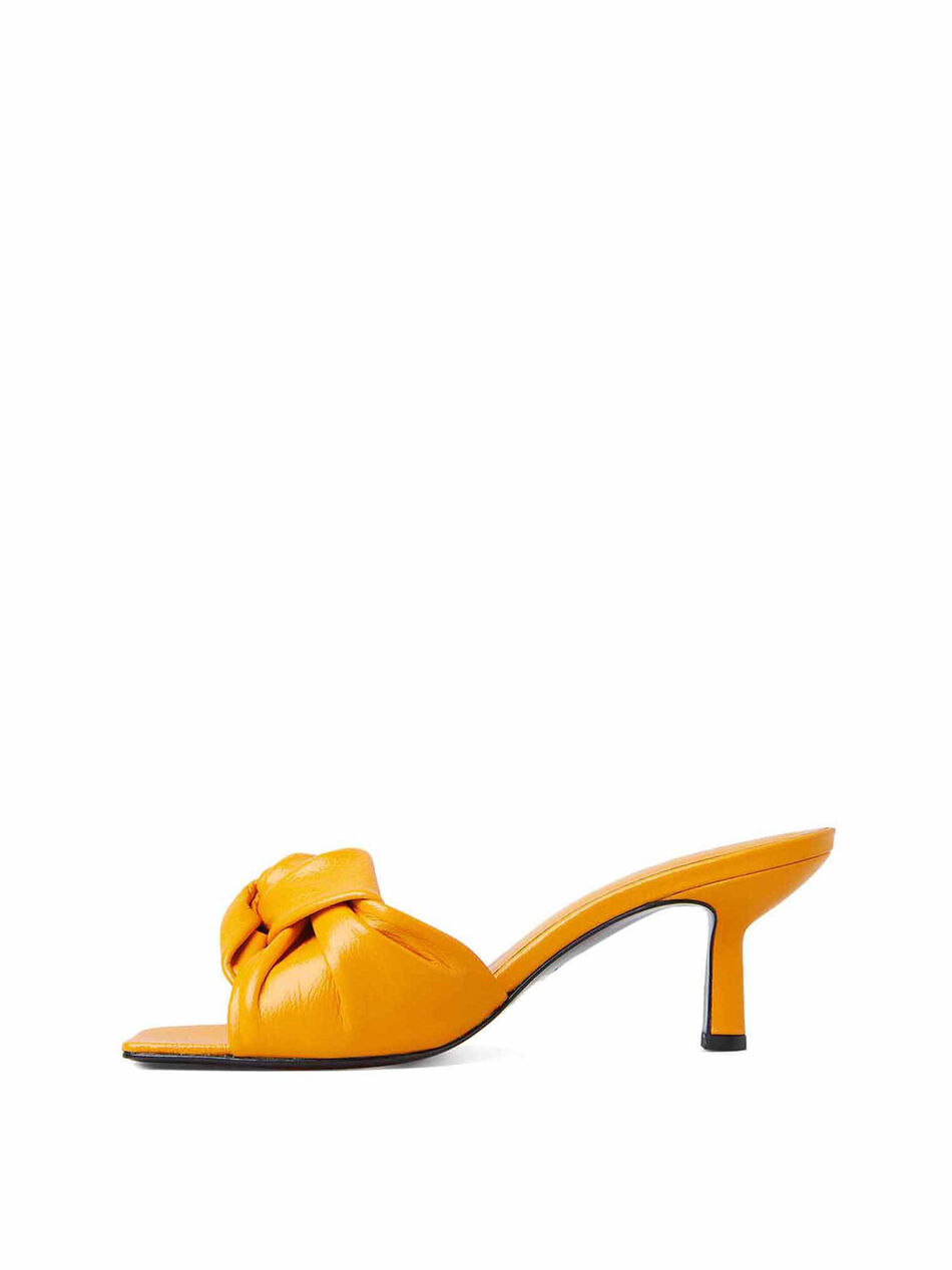 Sabot Lana in Pelle Arancione