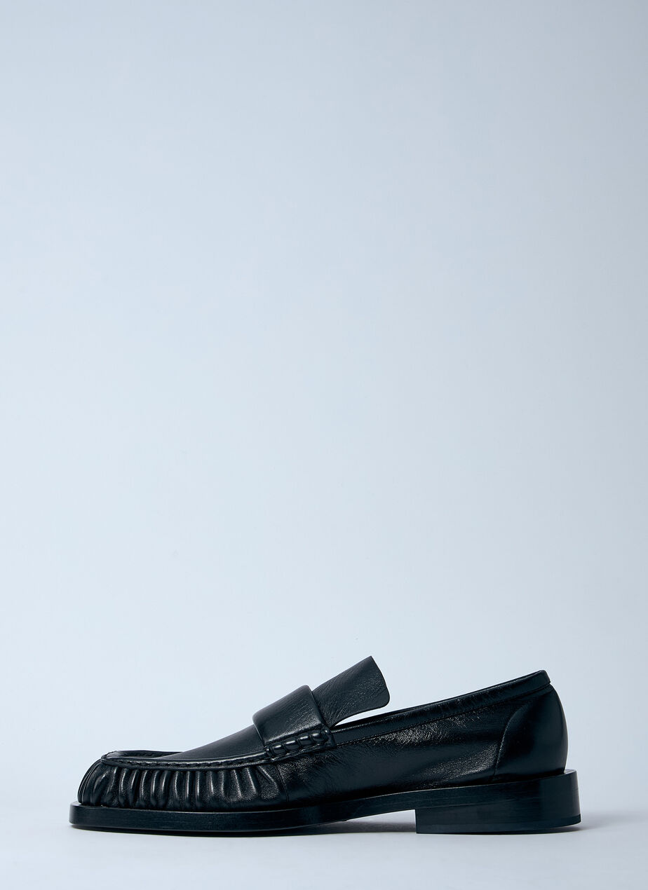 Ruched Leather Loafers