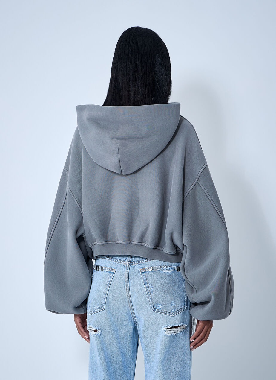 Crop Zip-Up Sweateshirt