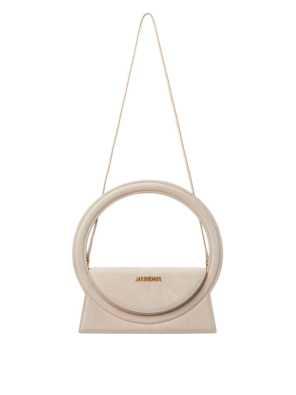 Le Sac Rond Handbag in Suede Beige