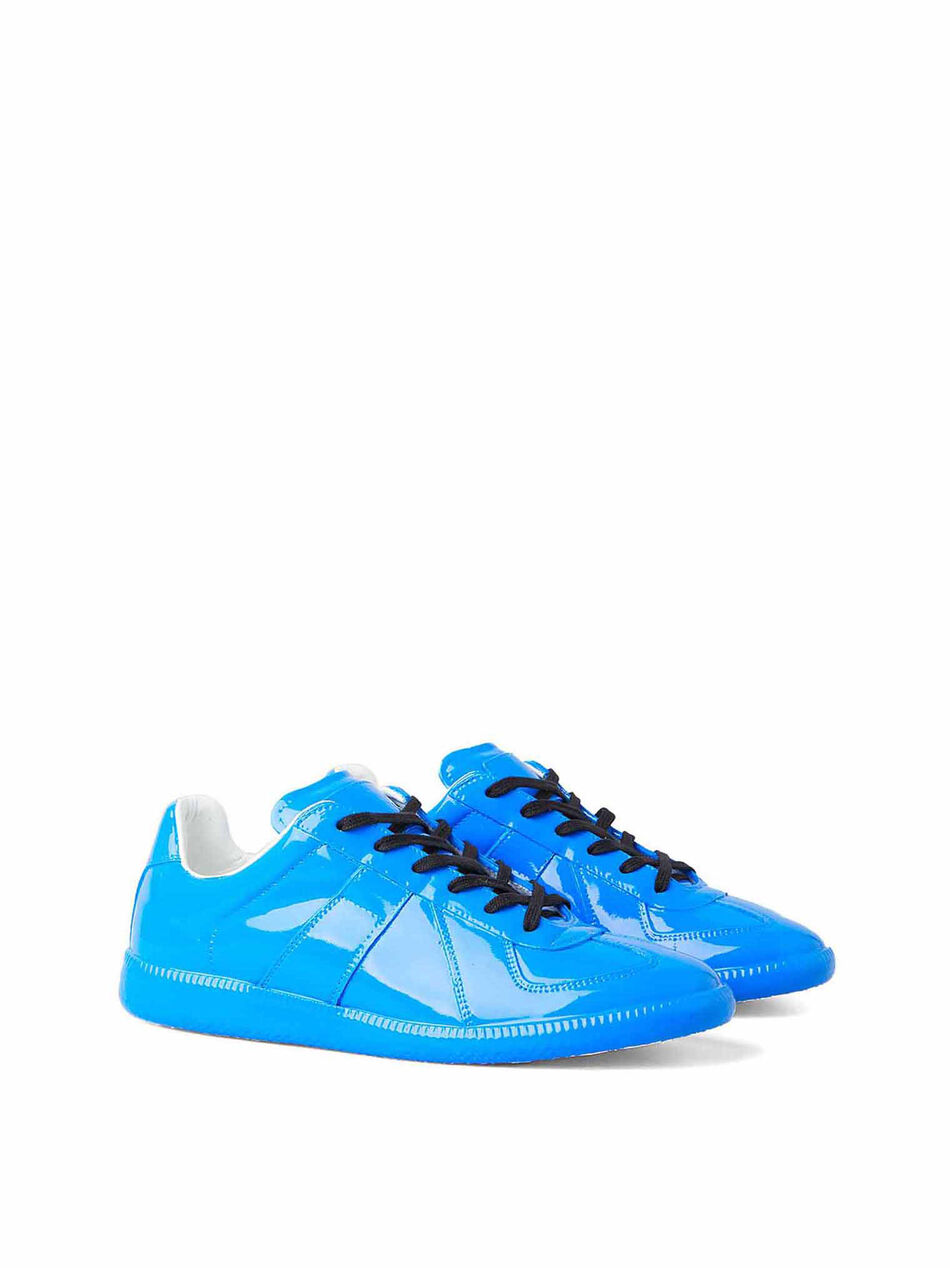 Replica Sneakers in Blue Patent Leather