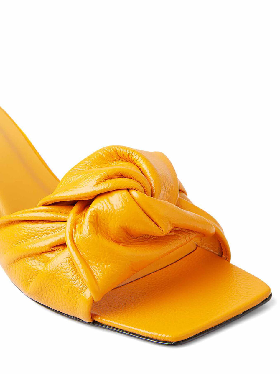 Sabot Lana in Pelle Arancione