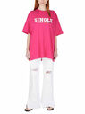 VETEMENTS SINGLE and Ready To Mingle T-Shirt Pink flvet0247023pin